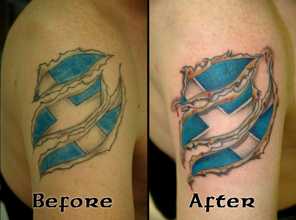 saltire before after